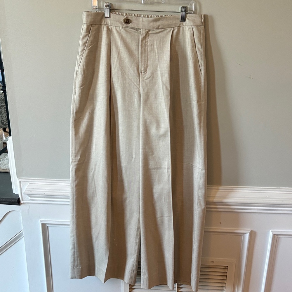 Banana Republic Factory wide leg pants, tan, size 10